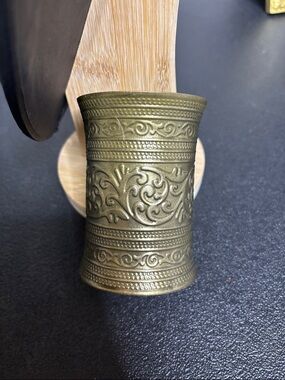 Brass Egyptian Large Statement Pattern Cuff Bracelet